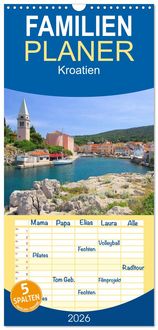 Produktbild: Familienplaner 2026 - Kroatien mit 5 Spalten (Wandkalender, 21 x 45 cm) CALVENDO