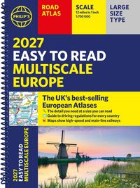Produktbild: Philip's 2027 Easy to Read Multiscale Road Atlas of Europe
