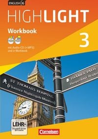 Produktbild: English G Highlight 3: 7. Schuljahr Hauptschule. Workbook mit CD-ROM (e-Workbook) und Audios online