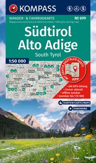 Produktbild: KOMPASS Wanderkarten-Set 699 S&uuml;dtirol / Alto Adige / South Tyrol (4 Karten) 1:50.000