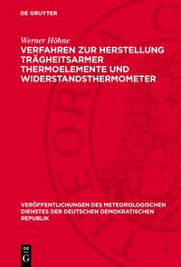 Produktbild: Verfahren zur Herstellung tr&auml;gheitsarmer Thermoelemente und Widerstandsthermometer