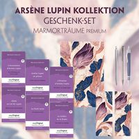Produktbild: Ars&egrave;ne Lupin Geschenkset - 6 B&uuml;cher (mit Audio-Online) + Marmortr&auml;ume Schreibset Premium