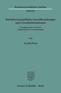 Produktbild: Betriebswirtschaftliche Umweltbeziehungen und Umweltinformationen.