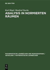 Produktbild: Analysis in Normierten R&auml;umen