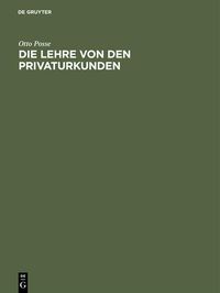 Produktbild: Die Lehre von den Privaturkunden