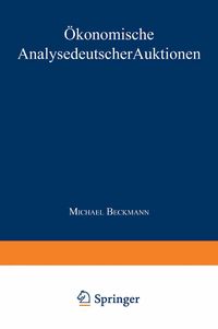 Produktbild: &Ouml;konomische Analyse deutscher Auktionen