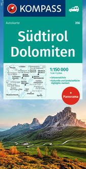 KOMPASS Autokarte Südtirol, Dolomiten/Alto Adige , Dolomiti 1:150.000 Kompass-Karten GmbH