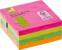 Produktbild: Q-CONNECT&reg; Haftnotizen Quick Notes W&uuml;rfel, neon 400 Blatt