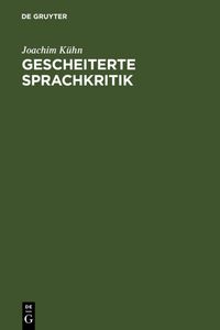 Produktbild: Gescheiterte Sprachkritik