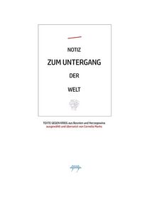 Produktbild: Notiz Zum Untergang der Welt