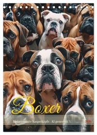 Produktbild: Boxer - Liebenswerte Kasperk&ouml;pfe (Tischkalender 2026 DIN A5 hoch), CALVENDO Monatskalender