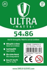 Produktbild: Shield Ultra Matte 21 - 100 Super Sleeves f&uuml;r Kartengr&ouml;&szlig;e 54x86 mm