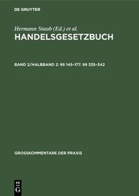 Produktbild: Handelsgesetzbuch / &sect;&sect; 145&ndash;177. &sect;&sect; 335&ndash;342