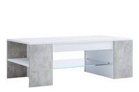 Produktbild: Holz Sofatisch Couchtisch Schublade Glas Tunas