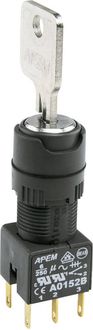 Produktbild: APEM A018323 A018323 Schl&uuml;sselschalter 1 x 90&deg; 1St.