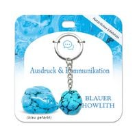 Produktbild: Blauer Howlith Trommelstein Schl&uuml;sselanh&auml;nger