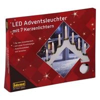Produktbild: Idena Adventsleuchter 7 LED Kerzenlichter wei&szlig; 40x30cm