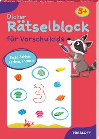 Produktbild: Dicker R&auml;tselblock f&uuml;r Vorschulkids. Erste Zahlen, Farben, Formen