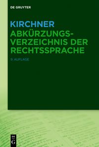 Produktbild: Kirchner &ndash; Abk&uuml;rzungsverzeichnis der Rechtssprache