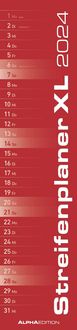 Bild vom Artikel Streifenplaner XL ROT 2024 - Streifenkalender 15x64 cm - Wandplaner - Küchenkalender - schmales Design - eine Spalte - Langplaner vom Autor 