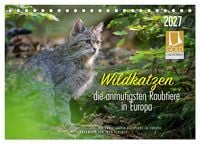 Produktbild: Wildkatzen - die anmutigsten Raubiere in Europa. (Tischkalender 2027 DIN A5 quer), CALVENDO Monatskalender