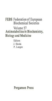 Produktbild: Antimetabolites in Biochemistry, Biology and Medicine