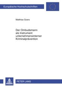 Produktbild: Der Ombudsmann als Instrument unternehmensinterner Kriminalpr&auml;vention
