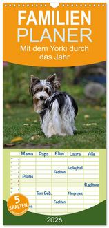 Produktbild: Familienplaner 2026 - Mit dem Yorki durch das Jahr mit 5 Spalten (Wandkalender, 21 x 45 cm) CALVENDO