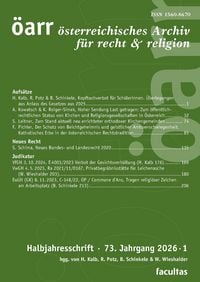 Produktbild: &Ouml;sterreichisches Archiv f&uuml;r Recht & Religion
