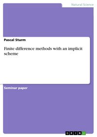 Produktbild: Finite difference methods with an implicit scheme