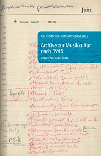 Produktbild: Archive zur Musikkultur nach 1945