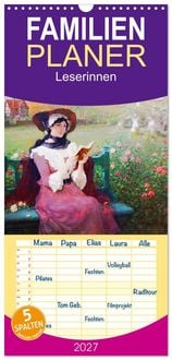 Produktbild: Familienplaner 2027 - Leserinnen mit 5 Spalten (Wandkalender, 21 x 45 cm) CALVENDO