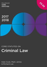 Produktbild: Cook, K: Core Statutes on Criminal Law 2017-18