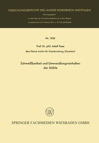 Produktbild: Schwei&szlig;barkeit und Umwandlungsverhalten der St&auml;hle