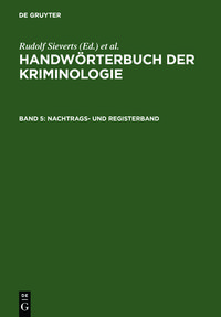Produktbild: Handw&ouml;rterbuch der Kriminologie / Nachtrags- und Registerband