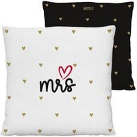 Produktbild: Pl&uuml;schkissen Motiv "Hochzeit Mr. & Mrs."