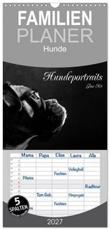 Produktbild: Familienplaner 2027 - Hundeportraits Fine Art mit 5 Spalten (Wandkalender, 21 x 45 cm) CALVENDO