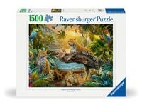 Produktbild: Erwachsenenpuzzle 1500 Teile - Leopardenfamilie im Dschungel