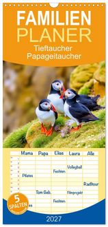 Produktbild: Familienplaner 2027 - Tieftaucher Papageitaucher mit 5 Spalten (Wandkalender, 21 x 45 cm) CALVENDO