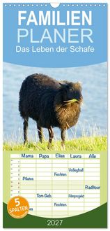 Produktbild: Familienplaner 2027 - Das Leben der Schafe mit 5 Spalten (Wandkalender, 21 x 45 cm) CALVENDO