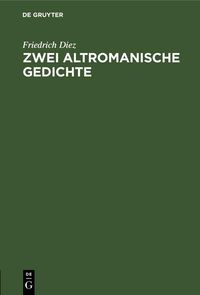 Produktbild: Zwei altromanische Gedichte