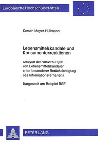 Produktbild: Lebensmittelskandale und Konsumentenreaktionen