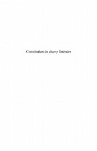 Produktbild: Constitution du champ litteraire