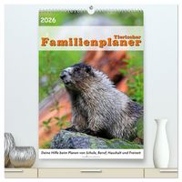 Produktbild: Tierischer Familienplaner (hochwertiger Premium Wandkalender 2026 DIN A2 hoch), Kunstdruck in Hochglanz