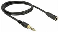 Produktbild: Delock 85629 Audio Verl&auml;ngerungskabel [1x Klinkenstecker 3.5 mm - 1x Klinkenbuchse 3.5 mm] 1 m Schwarz