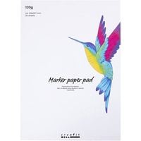 Produktbild: Creativ Company Markerpapier Block, A4, Blatt 210x297 mm, 120 g, Wei&szlig;, 30 Blatt