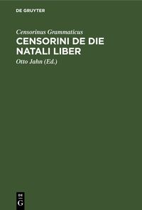 Produktbild: Censorini De Die Natali Liber