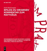 Produktbild: Epilog zu Origenes&rsquo; Kommentar zum Matth&auml;us