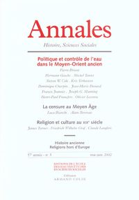 Produktbild: Annales T.57 ; Politique et Controle de l'Eau au Moyen-Orient Ancien