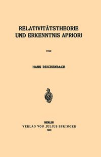 Produktbild: Relativit&auml;tstheorie und Erkenntnis Apriori